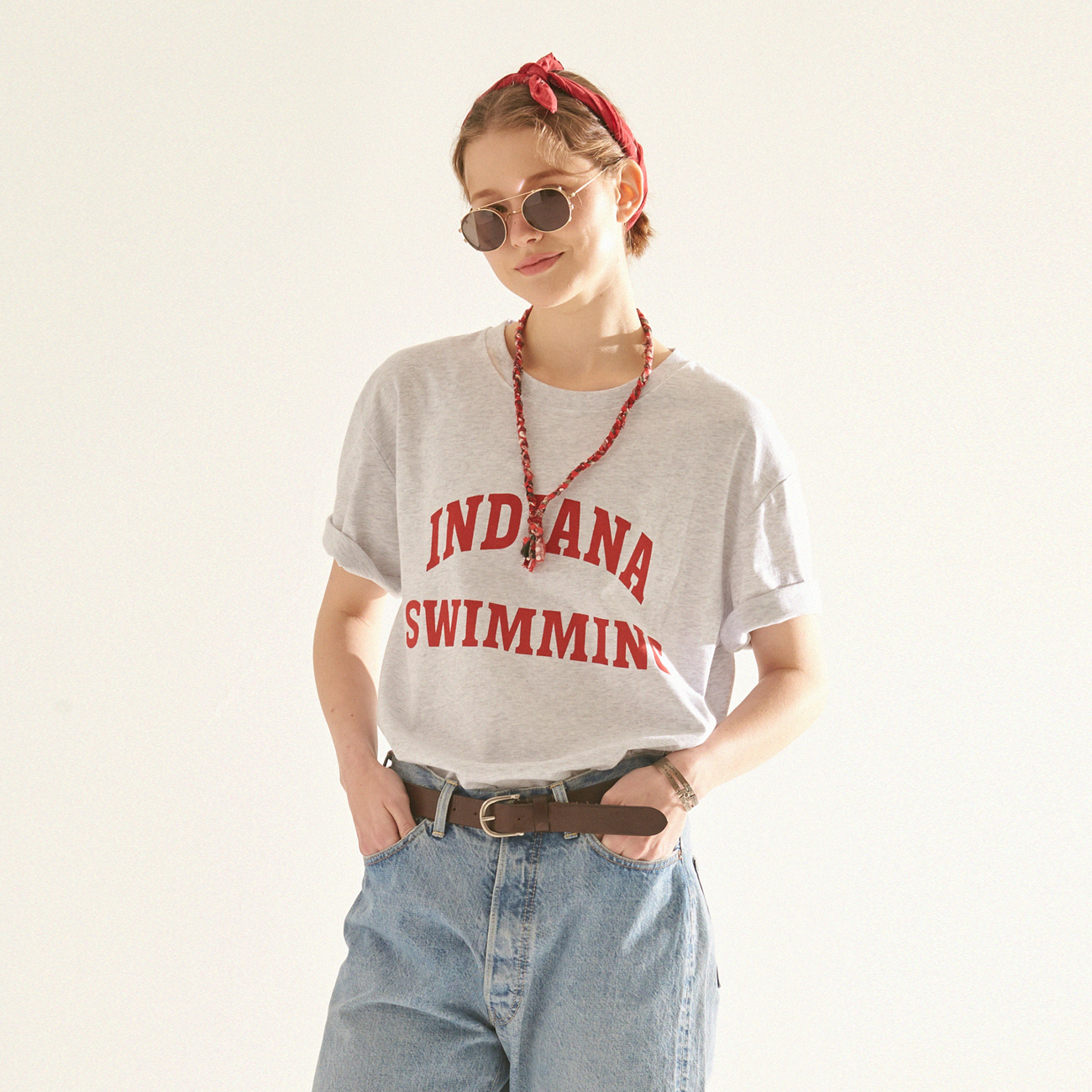 Indiana T-Shirts / WHITE MELANGE